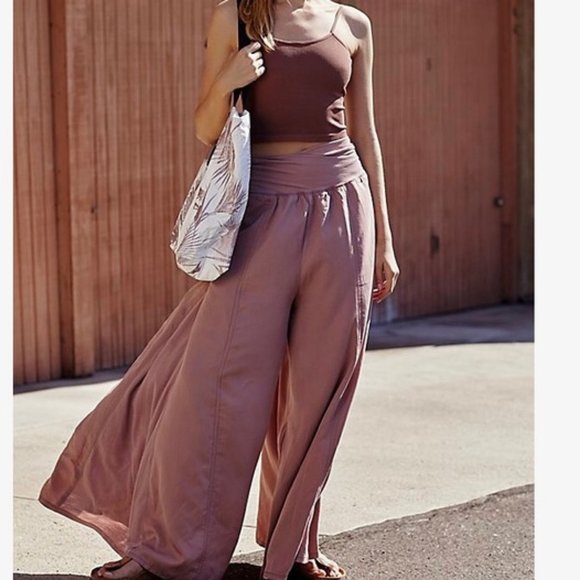 Free People Pants - Free People Movement Pink Wide Leg Pants Med & Lg